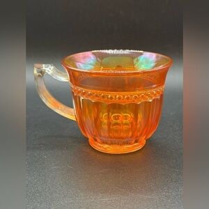 Rare VTG Imperial Glass Marigold “Optics and Button” Pattern Cup Carnival Glass